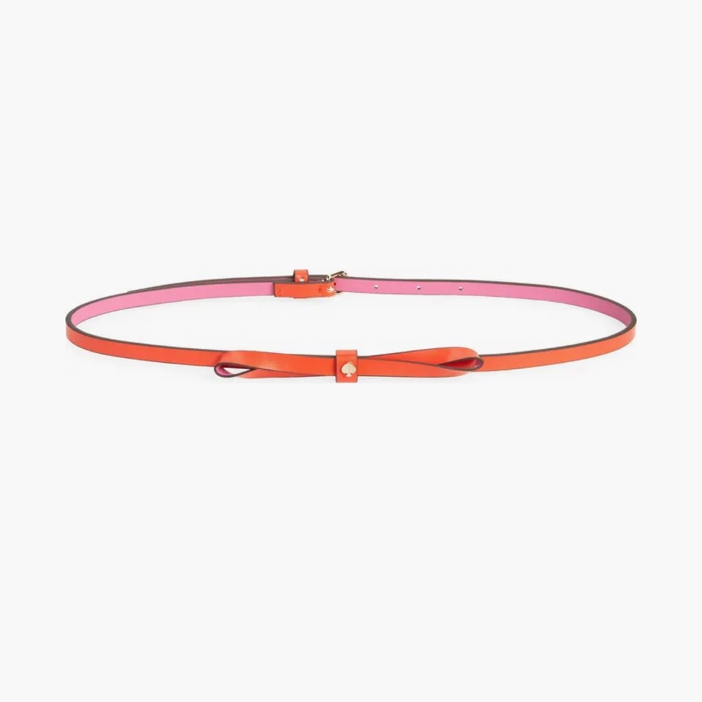 Kate Spade Vibrant Orange and Pink Bow Belt